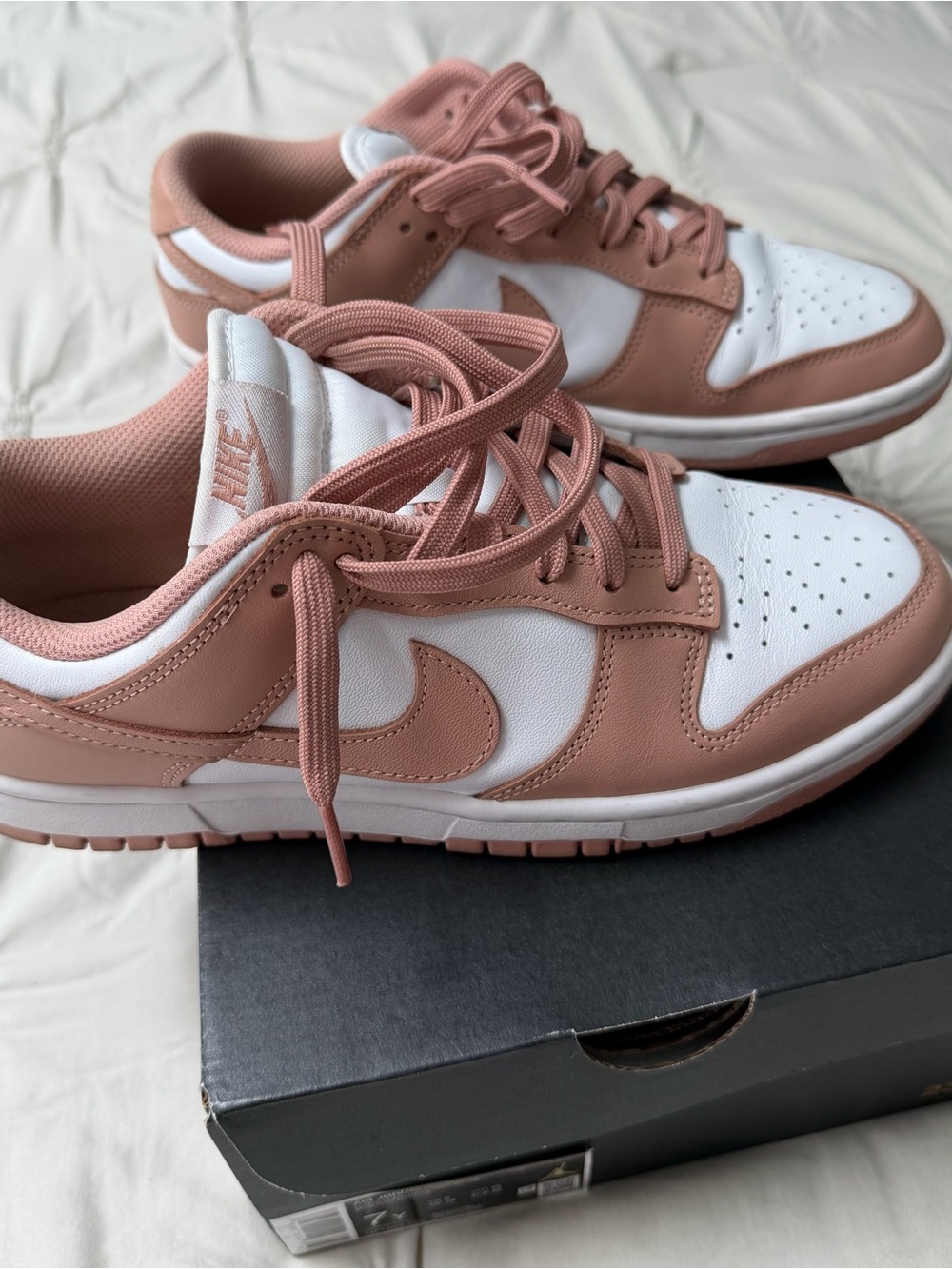 Nike Women’s Low-Top Sneakers in Dusty Rose and White - Picture 2 of 5